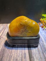 (Tianhuangshi seal ornaments in northern Laos) boutique engraved Shoushan Stone gold frozen stone yellow wax stone