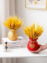Gold wheat ears living room ornaments artificial flowers rice ears rice natural dry vase the year of the tiger opened housewarming decoration