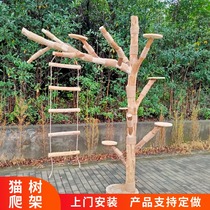 Solid Wood pet furniture cat climbing tree cat nest integrated toy multi-layer platform cat scratch board climbing frame custom door-to-door installation