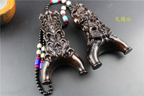 Ebony carving dragon head slingshot pure solid wood ebony carving flying tiger bow purple sandalwood carving slingshot outdoor slingshot