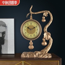 New Chinese brass Fulu clock pendulum home living room table clock decoration sitting clock desktop antique table clock