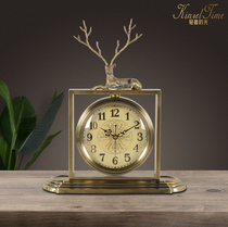 American metal clock European clock retro decorative table clock fashion creative living room ornaments home bedroom sitting clock