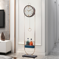 Modern light luxury floor clock Nordic living room vertical pendulum seat clock home creative fashion decorative clock standing clock