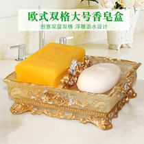 European creative soap box drain Nordic fashion bathroom Resin soap box Simple soap dish free hole with cover
