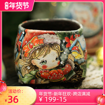 (19) live broadcast of fleshy pot flowerpot creative personality ceramic fleshy potted small Qingyun drum pot ZF live broadcast