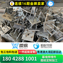 Hot and cold galvanized embedded parts steel plate customized 10mm curtain wall steel structure connector base screw steel welding customization