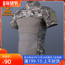 Outdoor T-shirt men and women Special Forces Tactical frog suit short sleeve military fan half sleeve slim pattern training practice combat T-shirt