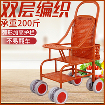 Bamboo and rattan baby stroller light baby rattan chair rattan imitation rattan bamboo woven children toddler Summer BB car