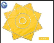  Professional thickened examination hemp yarn material Yangge dance handkerchief Childrens handkerchief flower two-person handkerchief octagonal towel yellow