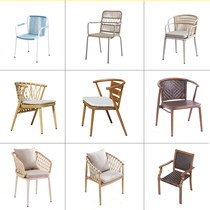 Outdoor table and chairs Courtyard Chair Small Tea Table Coffee Hall Outdoor Leisure Table Garden Open-air Balcony Nordic Rattan Chair