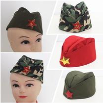 Ship cap boat hat stewardess sailor dance Russian military hat five-pointed star male and female Square Dance Lady beret performance