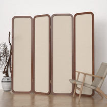 Japanese style simple solid wood screen partition living room B & B hotel home Chinese cover folding mobile folding screen ins