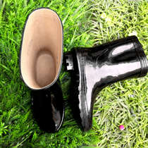 Shanghai Shuangyuan brand black flood control rubber rain shoes old-fashioned industrial and mining boots men and women water shoes middle tube high thick bottom rain boots