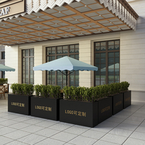 Outdoor flower box Wrought iron fence fence Rectangular flower pot Cafe restaurant screen partition Decorative flower trough flower bed
