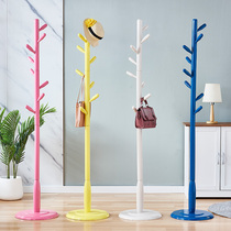 European style solid wood coat rack floor bedroom living room hanger household multifunctional clothes rack corner storage bag