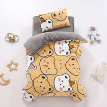 Class A coral velvet kindergarten three-piece bedding plus velvet quilt cover plus velvet thickened milk velvet plush winter