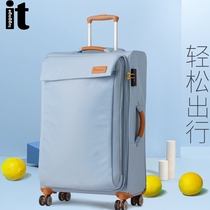 itluggage Oxford cloth light luggage 202428 inch canvas soft small tie rod suitcase female universal wheel