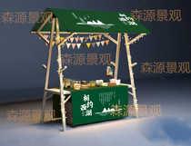 Wooden activity pergola Mobile sales carport stalls Market stalls Fabric outdoor snack stalls Carts