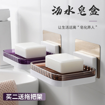 Bathroom suction cup soap box Household creative suction wall soap rack free hole bathroom wall drain soap box