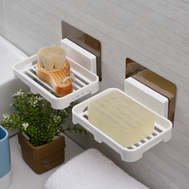 Bathroom creative wall-mounted soap box suction cup soap box non-perforated drain soap rack toilet soap rack