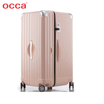 OCCA pure PC large capacity zipper box 30 inch overseas luggage multi person Travel Family candy color suitcase