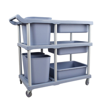 Three-layer thick plastic wagon tableware collection truck plastic trolley service car hotel dining car