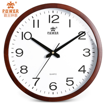 POWER overlord clock clock living room solid wood wall clock round silent clock Chinese simple hanging watch creative art clock