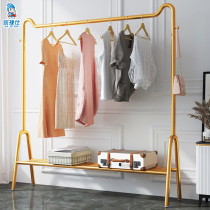 Light luxury clothes rack Floor-to-ceiling bedroom clothes rack Balcony household pole drying clothes folding simple clothes rack