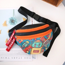 Childrens backpack tide boy bag 2021 new baby chest bag boy bag tide handsome Korean fanny pack