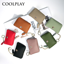 2021 new mini zero wallet woman zipped calf leather small wallet lady short Han version cute hand grab coin bag