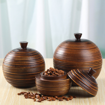 Thai solid wood tea box storage box imported crafts home storage hand carved wooden ornament storage box
