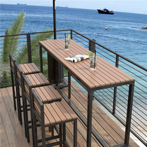 Casual Outdoor Bar Table table and chairs Combined open-air balcony near window High foot narrow table waterproof sunscreen outdoor strip table