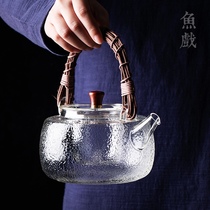 Heat-resistant glass brewing teapot tea maker tea maker flower tea steamer kettle black tea electric pottery stove tea stove large lift beam pot