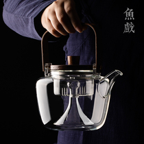 Glass boiling teapot high temperature resistant kettle large capacity steamed tea boiler black and white tea automatic boiling kettle electric pottery stove