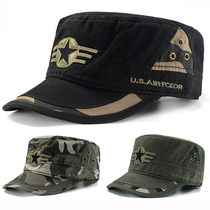 Military hat mens hat season sun hat baseball cap outdoor quick-drying sunscreen flat top hat five-star Sun Hat military hat
