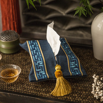 Retro new Chinese art modern tissue box drawing paper box cloth art car tissue towel bag household tissue towel bag household tissue pump