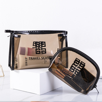 Transparent cosmetic bag female Net red ins Wind Super fire small portable large capacity travel waterproof wash bag storage bag