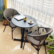 Balcony small table and chairs outdoor patio garden tea table and chairs combination small tea table rattan chair Three sets of casual rattan table and chairs