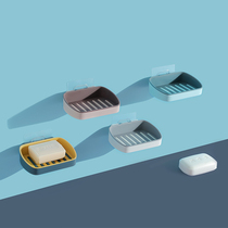 Double drain soap box toilet soap box toilet soap box non-perforated wall-mounted bathroom home dormitory soap storage box