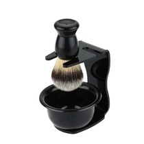 Hu brush holder set Hu soap bowl Acrylic holder with shaving brush Shaving brush Plastic brush three-piece set