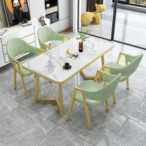 Light extravagant guests in talks with table and chairs combined brief modern fresh milk tea shop café casual table minimalist around the table