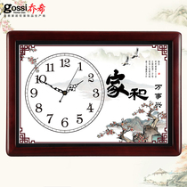 Josh Chinese style solid wood clock clock wall clock living room home fashion mute creative simple personality watch wall clock