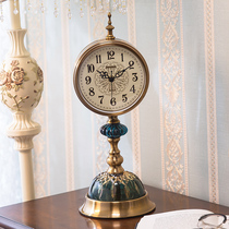 European-style living room large creative trend clock clock clock clock bedroom desktop table Table Table Table Table table clock pendulum metal seat clock
