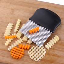 Stainless steel wave potato cutter spike potato cutting corrugated potato grid knife potato grid knife potato slicer