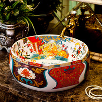 Chinese painted ceramic washbasin washbasin basin Table basin Retro art basin Creative bathroom bathroom 804