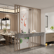 Modern new Chinese style simple solid wood partition porch living room dining room nine fish picture screen study bedroom fence partition