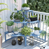 Balcony corner flower rack Outdoor corner ladder Triangle multi-layer corner shelf Floor-to-ceiling garden wall