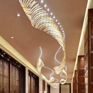 现代简约玻璃吊线灯展厅酒店过道非标定制几何造型挂件灯