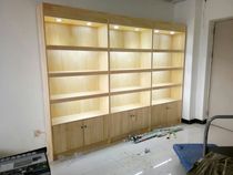  Custom-made solid wood cosmetics display cabinet Book food shelf handicraft display cabinet Tea tobacco and wine display counter