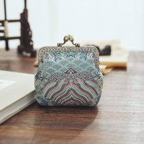 Ya Ji original design handmade sea cliff retro National style single-layer buckle coin purse Womens Small coin bag